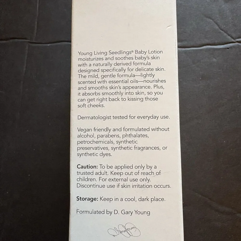 NEW Young Living Seedlings Baby Lotion 4 oz. Tube New in Box Essential Oils
